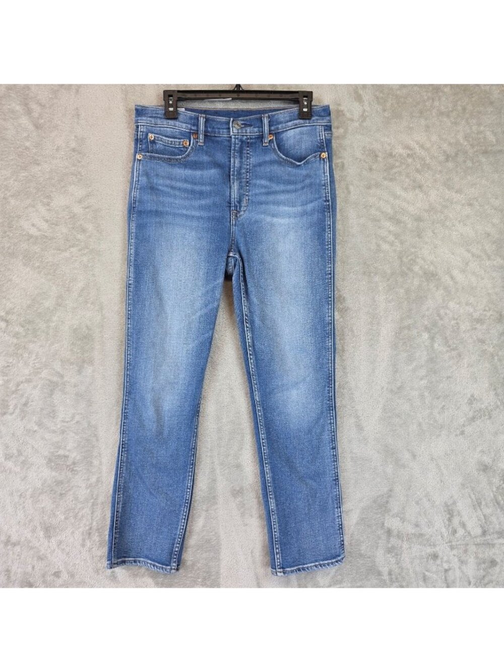 Gap Vintage Slim High Rise Jeans Womens 10 Blue Med Wash Straight Stretch Denim